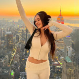 Women's Sexy High-Waisted Long-Sleeved Long Pants Knitted Hooded Set
