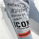 Men's Slim FitCotton and Elastic Fabric Light-colored Printed Jeans
