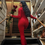 Women's Sexy High-Waisted Long-Sleeved Long Pants Knitted Hooded Set