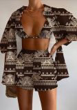Fashionable Casual Printed Three-Piece Women's Set