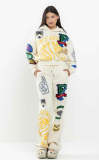 Fashion Print Hooded Sweatshirt Pants Two Piece Set