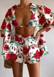 Fashionable Casual Printed Three-Piece Women's Set