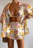 Fashionable Casual Printed Three-Piece Women's Set