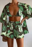 Fashionable Casual Printed Three-Piece Women's Set