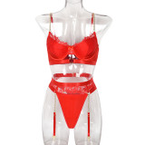 Seductive Comfort  Exquisite Lingerie Set with Garter Belt
