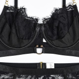 Seductive Comfort  Exquisite Lingerie Set with Garter Belt