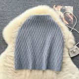 Solid Color High Waist Knitted A-line Skirt