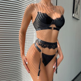 Seductive Comfort  Exquisite Lingerie Set with Garter Belt