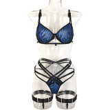 Exquisite Cross Strap Lingerie Set with Leg Harness