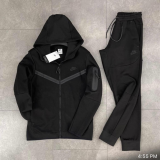 High Quality Branded Men's Fitness Running Sportswear Long Sleeve Hooded Sweatshirt & Trousers 2 Pcs