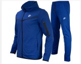 High Quality Branded Men's Fitness Running Sportswear Long Sleeve Hooded Sweatshirt & Trousers 2 Pcs