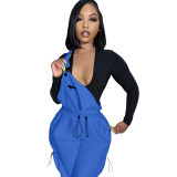 Loose Fashion Sleeveless Drawstring Jumpsuit Overalls