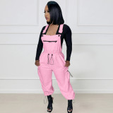 Loose Fashion Sleeveless Drawstring Jumpsuit Overalls