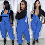 Loose Fashion Sleeveless Drawstring Jumpsuit Overalls