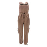Loose Fashion Sleeveless Drawstring Jumpsuit Overalls