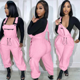 Loose Fashion Sleeveless Drawstring Jumpsuit Overalls