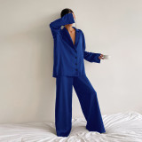 Women's Home Simulated Silk Pajamas Women's Winter Ice Silk Loose Loungewear