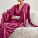 Women's Home Simulated Silk Pajamas Women's Winter Ice Silk Loose Loungewear