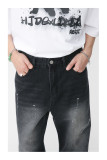Loose Straight Personality Spray-Painted Jeans for Men