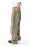 Simple Design and Mid High Waist Loose-fitting Straight Jeans