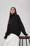 Loose-fitting Classic Solid Color Turtleneck Sweater for Women