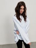 Solid Color Oversized Fleece Pullover Round Neck Sweatshirts
