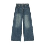 Men's Retro Harbor Style Loose Wide-Leg Denim Pants
