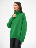 Loose-fitting Classic Solid Color Turtleneck Sweater for Women