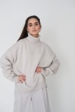 Loose-fitting Classic Solid Color Turtleneck Sweater for Women