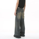 Men's Retro Harbor Style Loose Wide-Leg Denim Pants