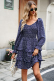 Autumn Getaway Floral V-neck Long Sleeve Dress