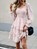 Autumn Getaway Floral V-neck Long Sleeve Dress