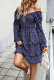 Autumn Getaway Floral V-neck Long Sleeve Dress