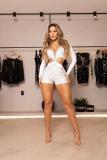 Seductive Sparkle Diamond-Embellished Sheer Bodysuit