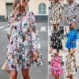Perfect for Fall and Winter Elegant Floral Print Dress