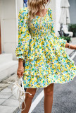 Autumn Getaway Floral V-neck Long Sleeve Dress