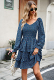Autumn Getaway Floral V-neck Long Sleeve Dress
