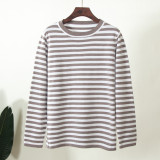 Round Neck Knitted Striped Pullover Sweater