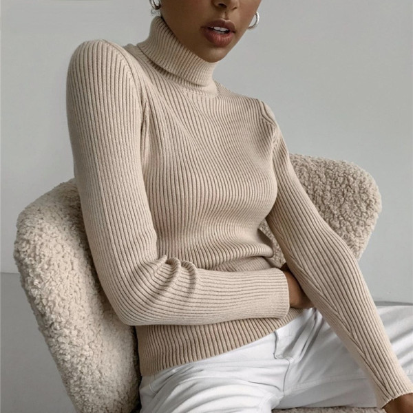 Versatile Pullover Knitted Turtleneck Sweater