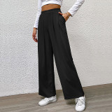 Solid Wide Leg Trousers