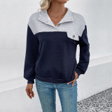 Two-tone Low-shoulder Sweatshirt with Flap Details