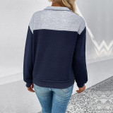 Two-tone Low-shoulder Sweatshirt with Flap Details