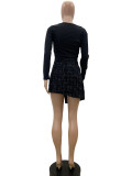 Casual High Waist Buttons Irregular Short A-line Skirt