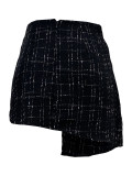 Casual High Waist Buttons Irregular Short A-line Skirt