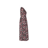 Floral V-Neck Slit Midi Dress