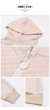 Khaki Half Zipper Quilted Kangroo Pocket Hoodies