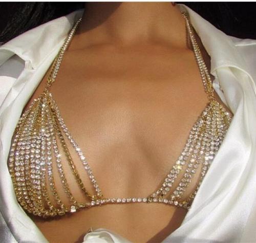 Sparkling Diamond Chain Unique Multi-Layered Bra Chest Chain