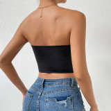 Faux Fur-Trim Tube Top