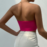 Faux Fur-Trim Tube Top