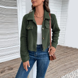 Flap Detail Button Front Teddy Jacket
